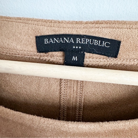 Banana Republic tan faux suede crew neck top - Picture 3 of 8